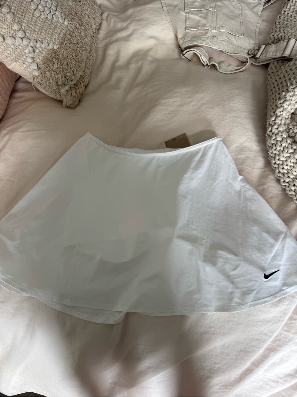 Nike White Women's Circle Skirt with Black Swoosh